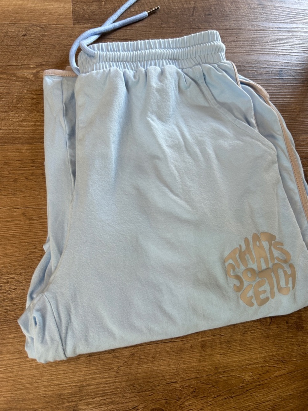 Light Blue Drawstring Wide-Leg Sweatpants - Picture 8 of 8